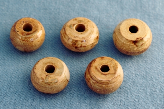 glazed spindle whorls