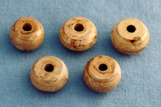 glazed spindle whorls