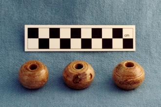 glazed spindle whorls
